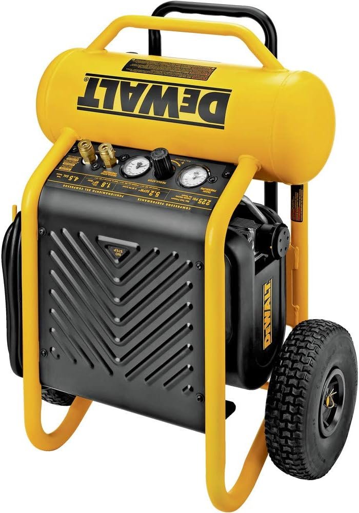DEWALT Air Compressor, 225-PSI Max, Hand Carry with Wheels, 4-1/2 Gallon (D55146)