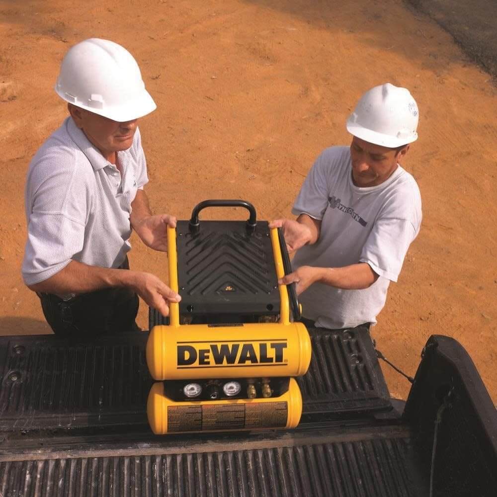 DEWALT D55154 1.1 HP Continuous 4 Gal Electric Wheeled Dolly-Style Air Compressor with Panel