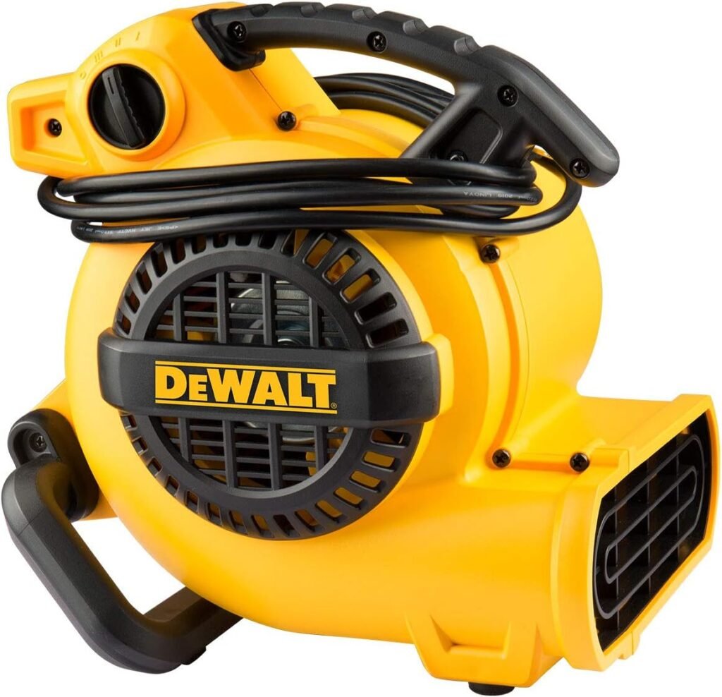 DEWALT Portable Air Mover, ‎276W 3 Speed Floor Fan, Utility Blower Fan, 1/5 HP 600 CFM Floor Dryer, Carpet Dryer, Floor Fan, Blower, for Janitorial, Home, Commercial Use, DXAM-2260