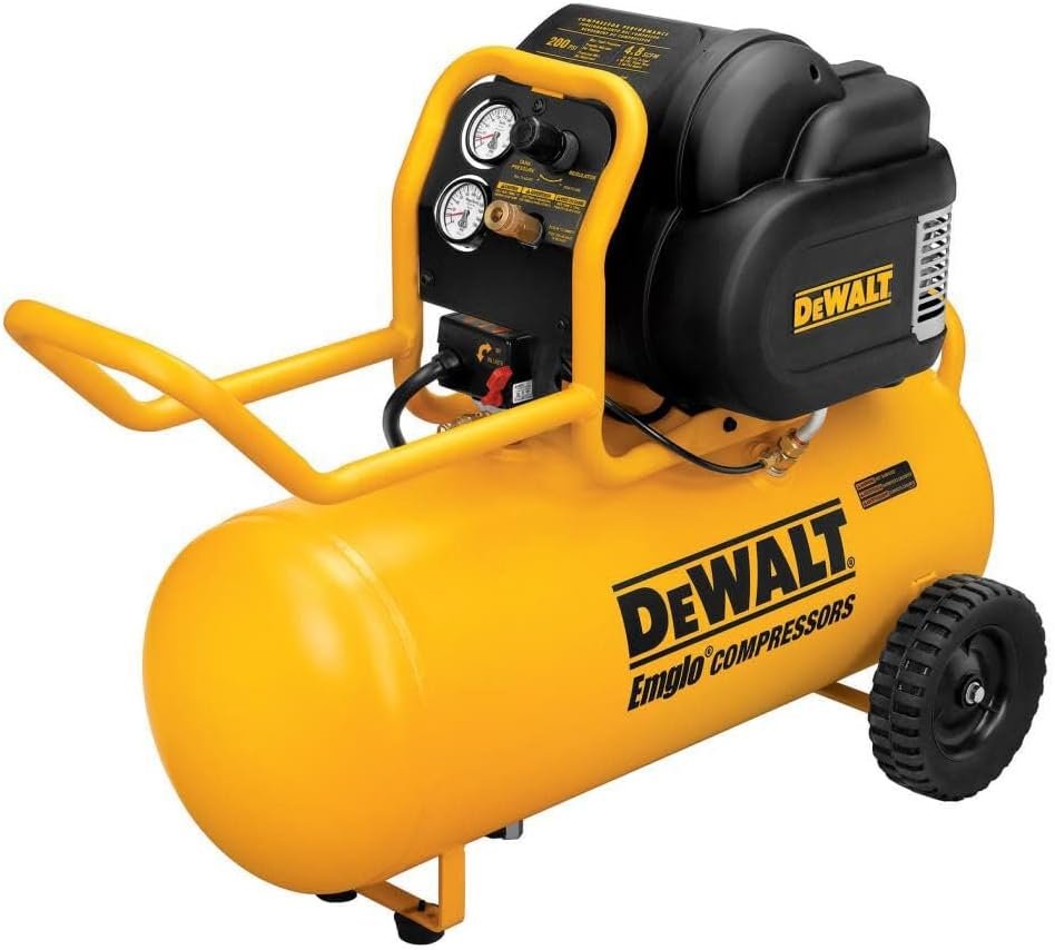 DEWALT Compressor, Oil Free, High Pressure, Low Noise, Horizontal, Portable, 15-Gallon, 1.6 HP, 225 PSI (D55167)