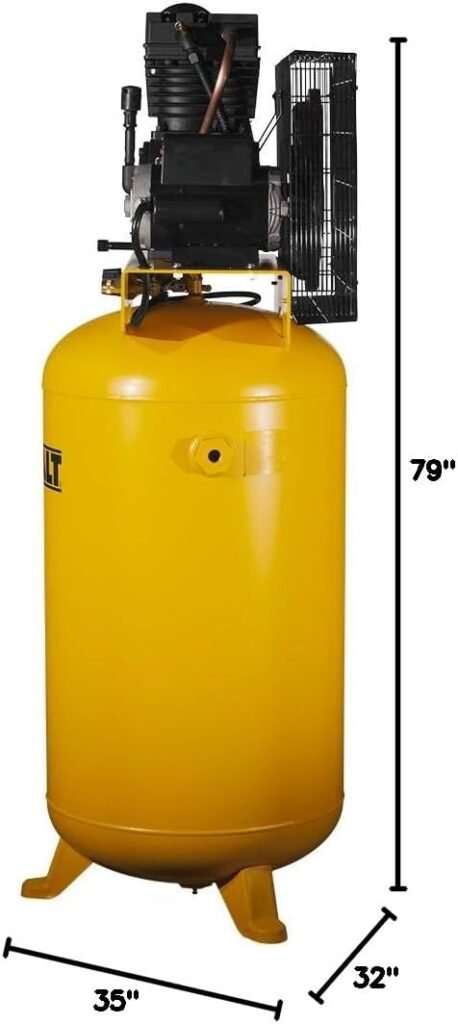 DEWALT DXCMV5048055 Two-Stage Cast Iron Industrial Air Compressor, 80-Gallon