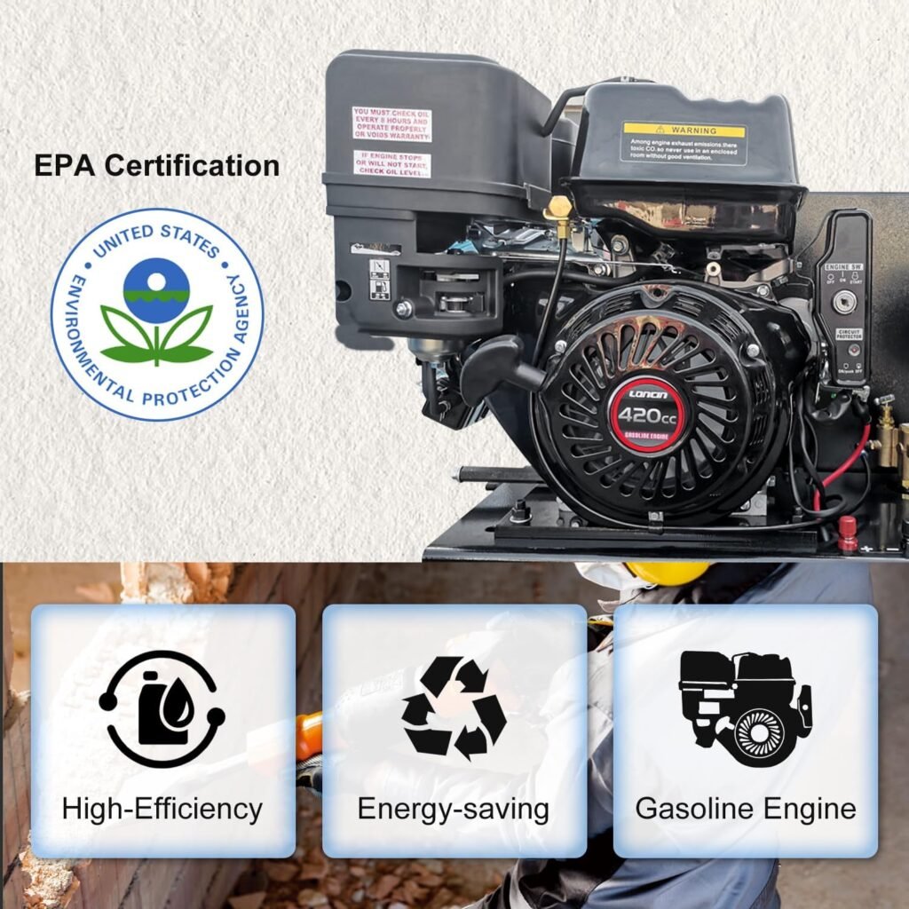 13HP Gas Air Compressor 24CFM 180PSI - Electric Start Gas Powered w/ 30Gal ASME Tank Industrial Piston Pump for Truck Repair, Construction Sites  Workshop | Heavy Duty Portable Air Compressed