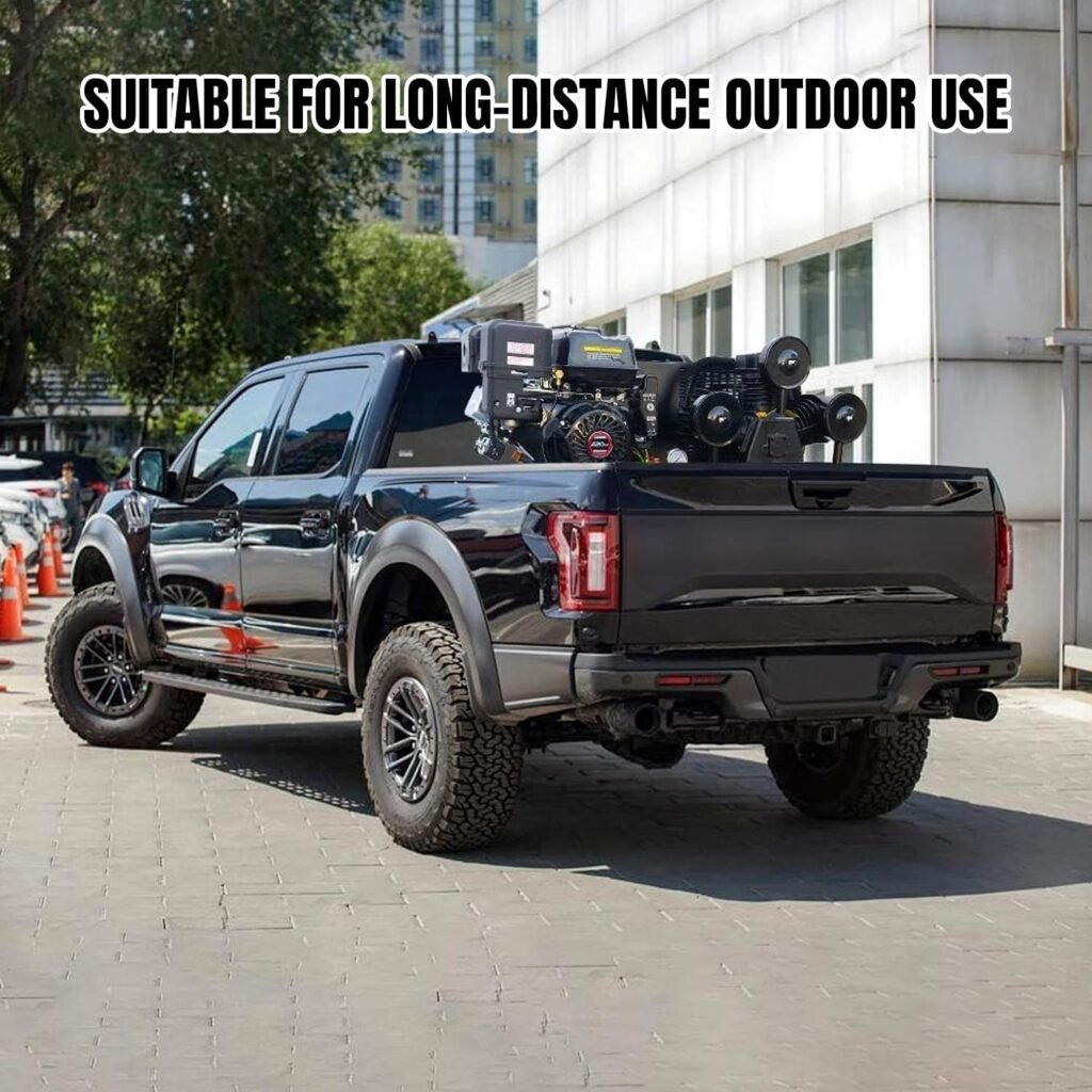 13HP Gas Powered Air Compressor, 3-Cylinder, 30 Gallon Horizontal Tank, Piston Pump Air Compressed System (125 PSI @ 44 CFM)