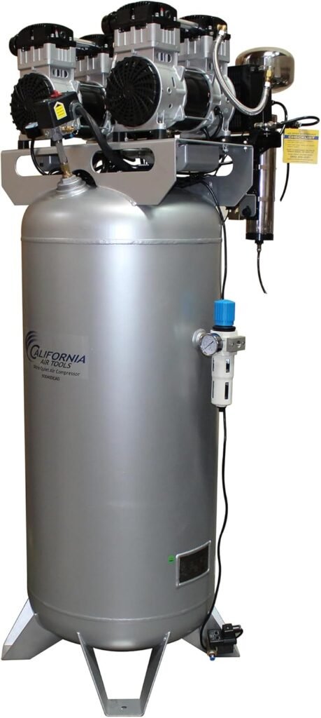 California Air Tools 60040DCAD 4.0 HP Ultra Quiet and Oil-Free Air Compressor, 60 Gallon Steel Tank, 75 dBA Noise Level, with Air Drying System and Auto Drain