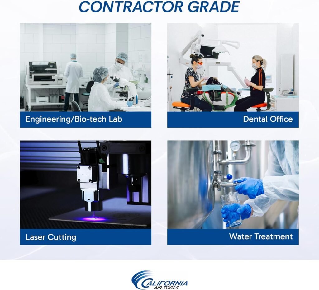 California Air Tools 60040DCADC 4.0 HP Ultra Quiet and Oil-Free Air Compressor, 60 Gallon Steel Tank, 75 dBA Noise Level, with Air Drying System and Auto Drain