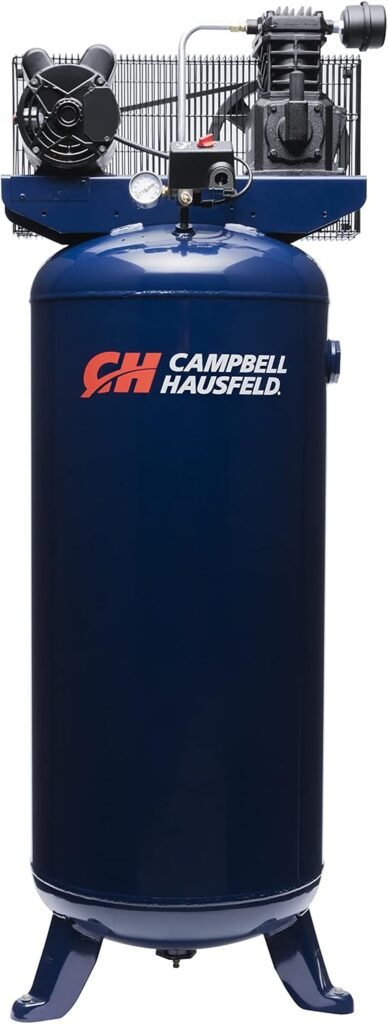 CAMPBELL HAUSFELD 60 Gallon Vertical Air Compressor, 3.7 HP, 240V, 135 Max PSI - Durable and Efficient 60 Gallon Air Compressor for Professional Use - High Performance Vertical Design
