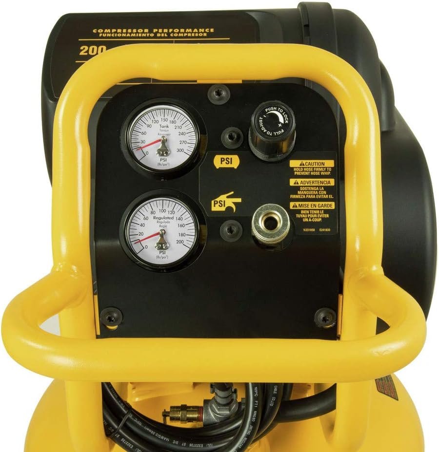 DEWALT 27 Gallon Vertical Air Compressor, Portable 1.7 HP, Oil-Free, Low Volt Easy Start Motor, 78 dBA, 5.1 SCFM at 90 PSI, 6.8 SCFM at 40 PSI DEWALT 27 Gallon Vertical Air Compressor, Portable 1.7 HP, Oil-Free, Low Volt Easy Start Motor, 78 dBA, 5.1 SCFM at 90 PSI, 6.8 SCFM at 40 PSI