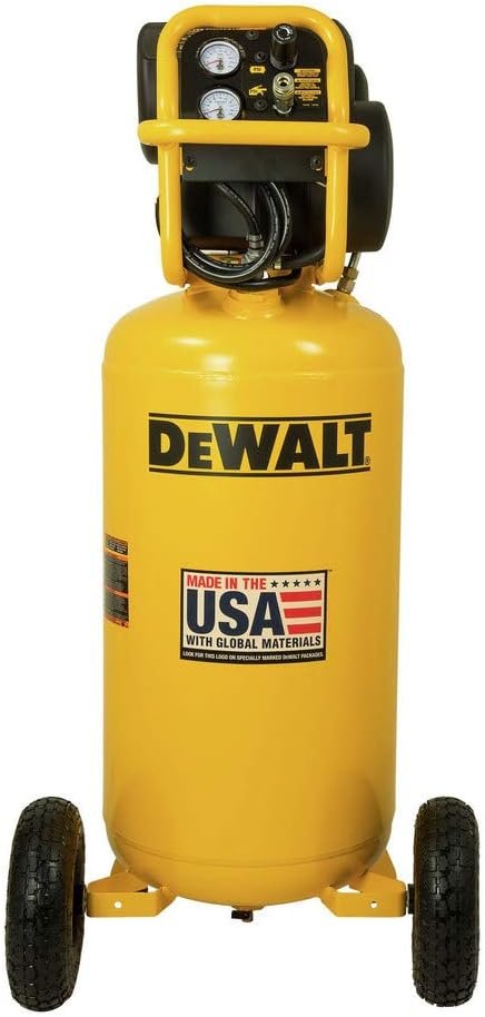 DEWALT 27 Gallon Vertical Air Compressor, Portable 1.7 HP, Oil-Free, Low Volt Easy Start Motor, 78 dBA, 5.1 SCFM at 90 PSI, 6.8 SCFM at 40 PSI DEWALT 27 Gallon Vertical Air Compressor, Portable 1.7 HP, Oil-Free, Low Volt Easy Start Motor, 78 dBA, 5.1 SCFM at 90 PSI, 6.8 SCFM at 40 PSI