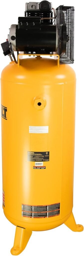 DEWALT 60 Gallon Vertical Air Compressor, 5 HP, 175 Max PSI, Single Stage, 240V - High Performance 60 Gallon Air Compressor for Industrial Use, Durable 5 HP Motor, Efficient Power Output