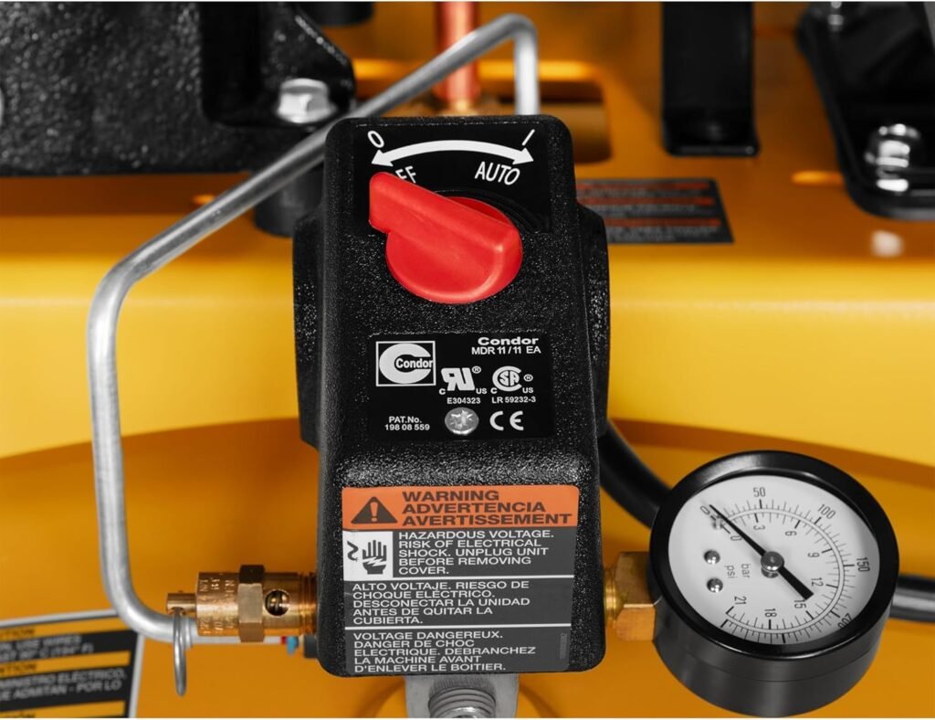 DEWALT 80 Gallon Vertical Air Compressor, 5 HP, 175 Max PSI, Single Stage, Oil Lube, 230V - High Performance Industrial Air Compressor for Professional Use - Durable and Efficient 80 Gallon Compressor