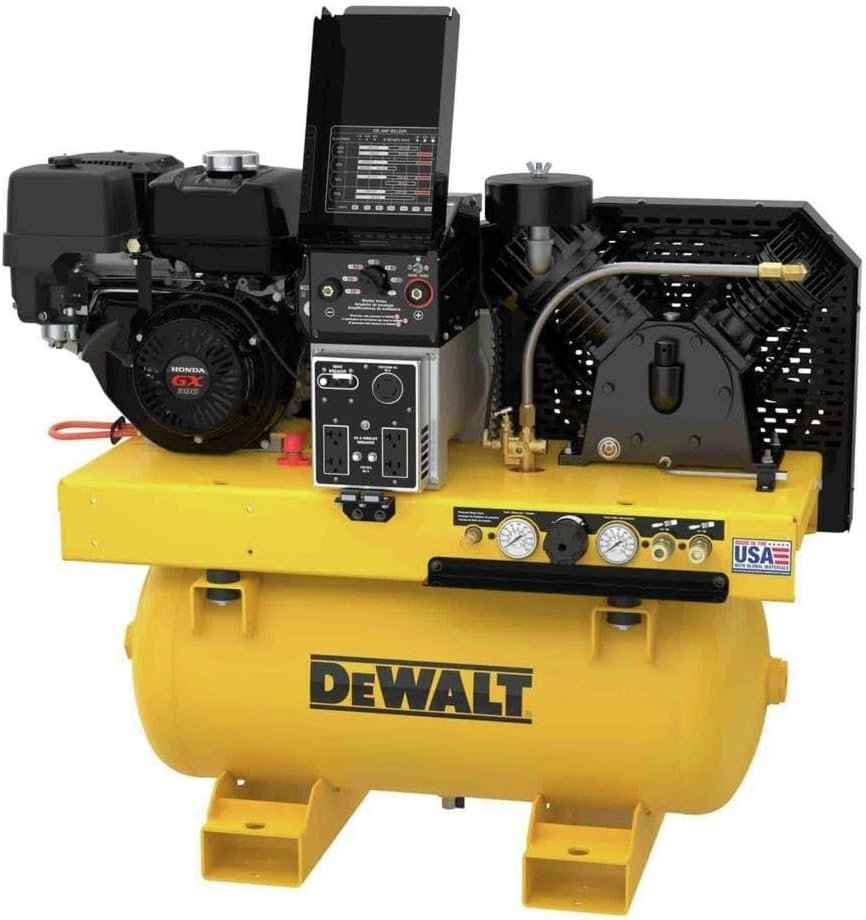 Dewalt DXCMCGW1330 200 Amp 5500 Watts 2-Stage 30 Gallon 175 Max PSI Gasoline Engine Driven 3-in-1 Air Compressor/Generator/Welder