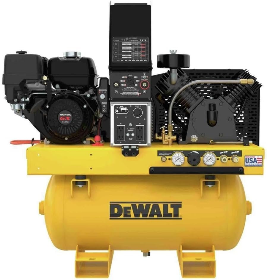 Dewalt DXCMCGW1330 200 Amp 5500 Watts 2-Stage 30 Gallon 175 Max PSI Gasoline Engine Driven 3-in-1 Air Compressor/Generator/Welder