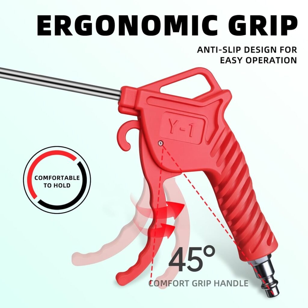 High-Power Air Blow Gun Industrial  Household Dual-Purpose Air Duster Rubber Guard Nozzle Compressor Dust Cleaning Tool Car Detailing Cleaning Tool