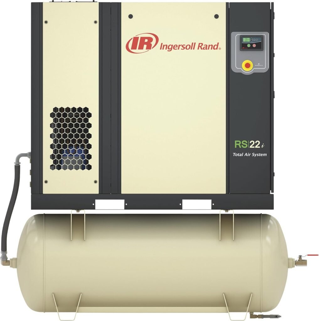 Ingersoll Rand Next Generation R-Series Oil-Flooded Rotary Screw Air Compressor With Integrated Air Dryer, 30 HP, 208 Volt, 3 Phase, 120 Gallon Horizontal, Model# RS22i-A118-TAS