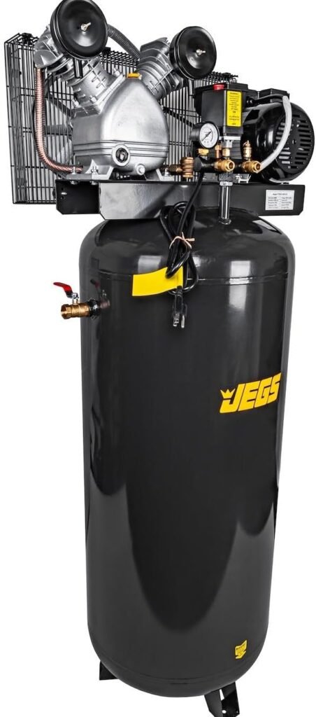 JEGS Air Compressor | 3 HP 120 Volt Single Phase | 60 Gallon Vertical Tank | Single Stage