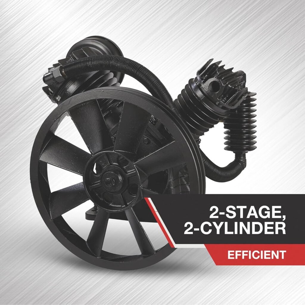 NorthStar Air Compressor Pump - 2-Stage, 2-Cylinder, 24.4 CFM at 90 PSI, 175 Max. PSI