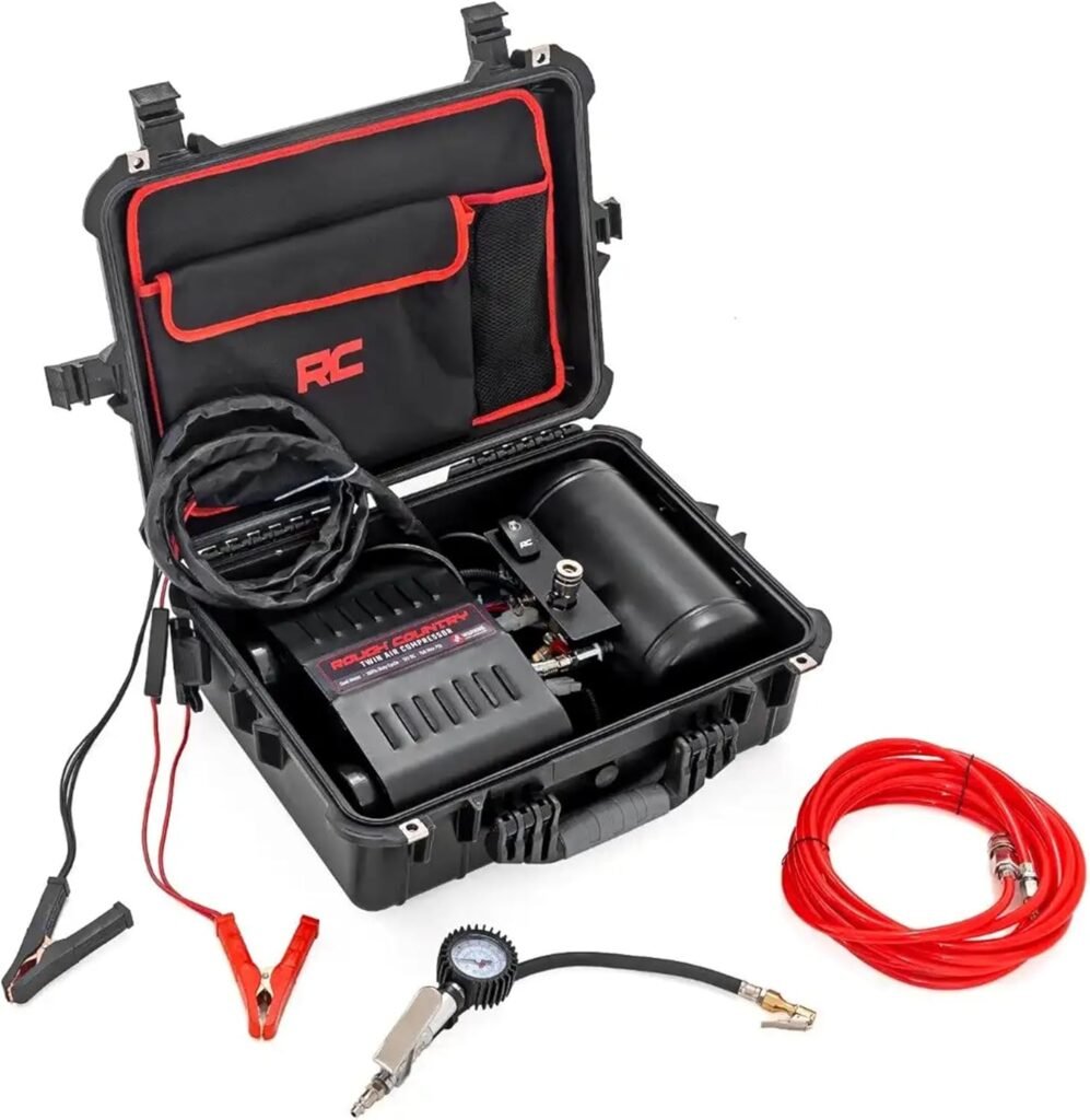 Rough Country Portable Twin Air Compressor | 12V | 150PSI | 6.16 CFM - RS208A Rough Country Portable Twin Air Compressor | 12V | 150PSI | 6.16 CFM - RS208A