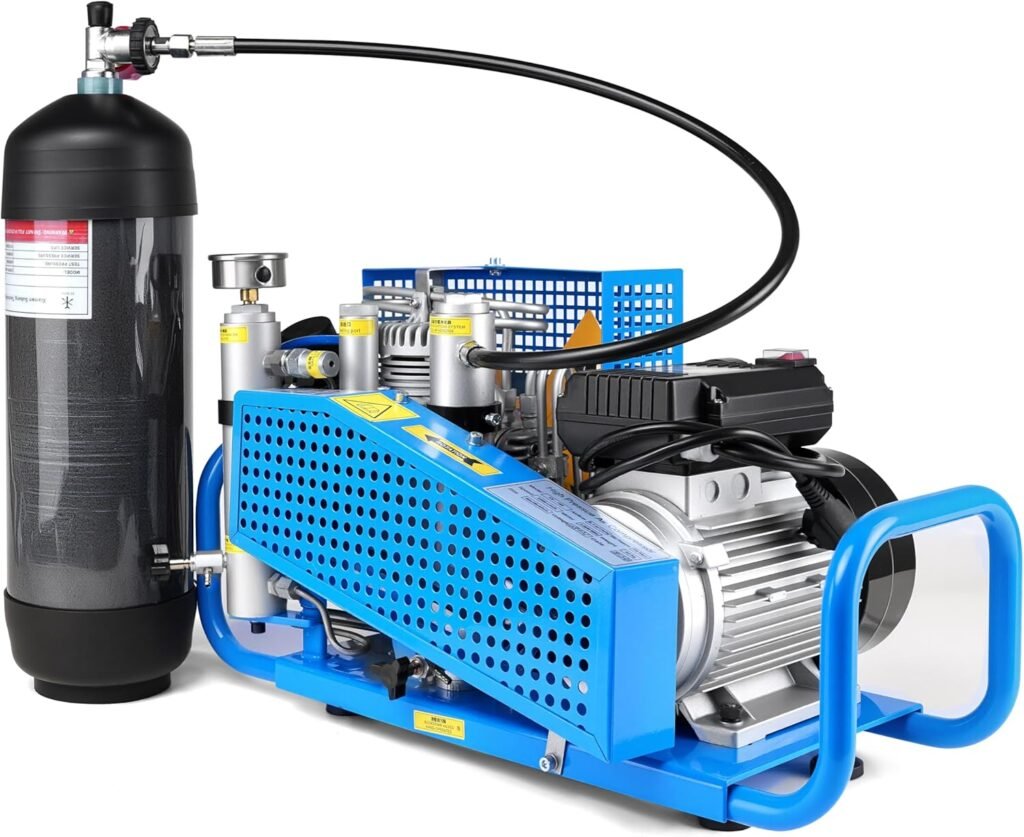 TUXING 4500Psi PCP Air Compressor | 300Bar High Pressure Diving Compressor | Auto Stop | 3.5CFM100L/min Air Flow | Scuba Breathing Snorkeling Water Sport Paintball 110V 60HZ Single-phase (TXESB042)