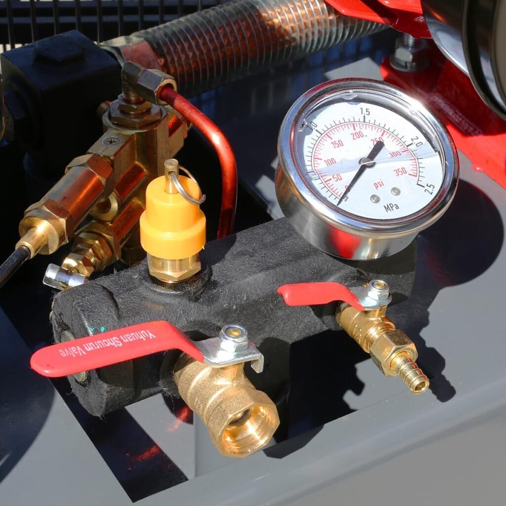 XtremepowerUS 13.0HP Air Compressor Tank 30 Gallon Gas-Powered Service Truck Horizontal Compressor Tank for Workshop, Construction Sites, Machinery