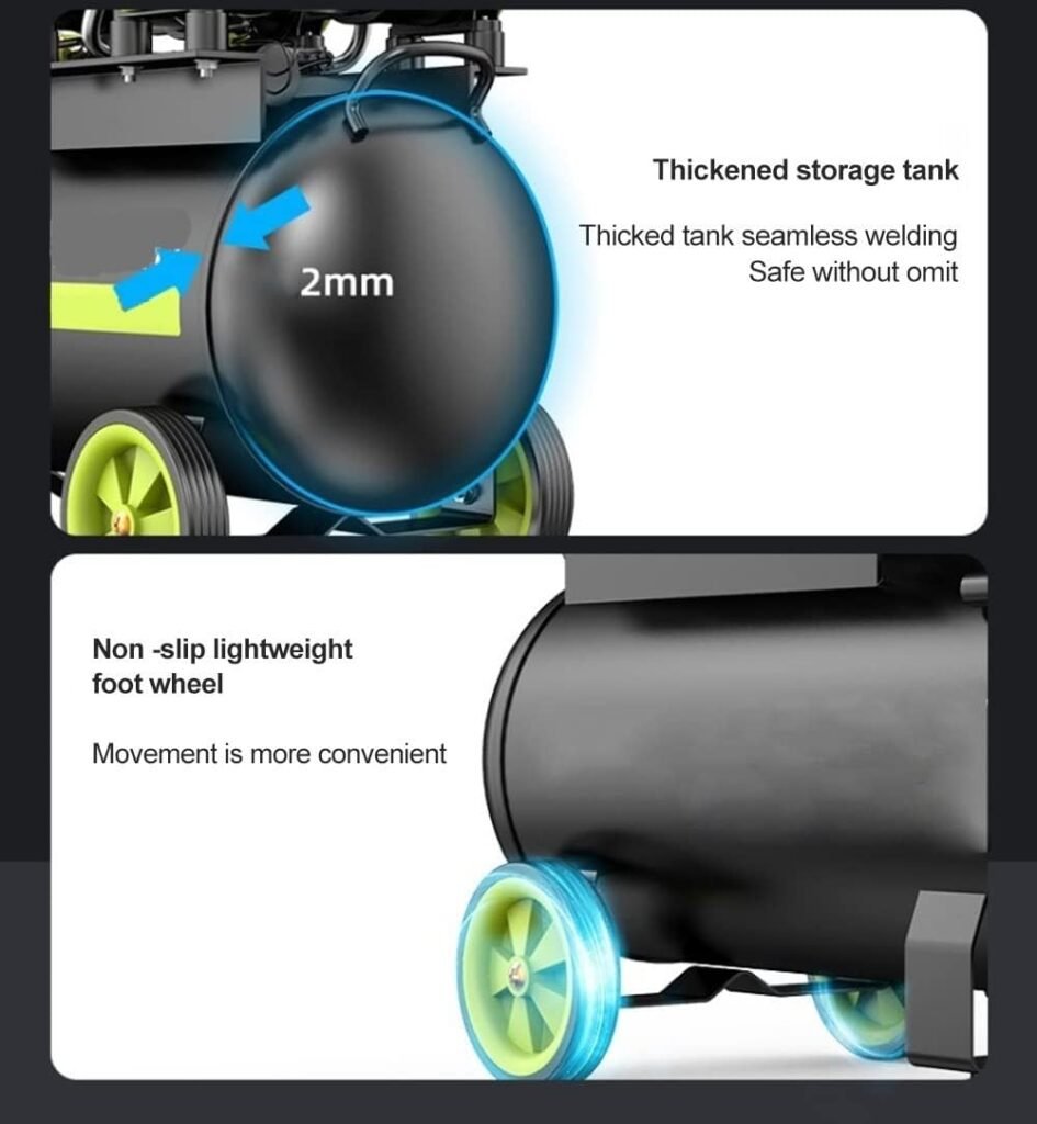 220V Silent Oil-free Air Compressor, 12/30/50L Portable Air Compressor Spray Painting High-pressure Air Pump Car Air Compressor MINGPING (Color : 30L)