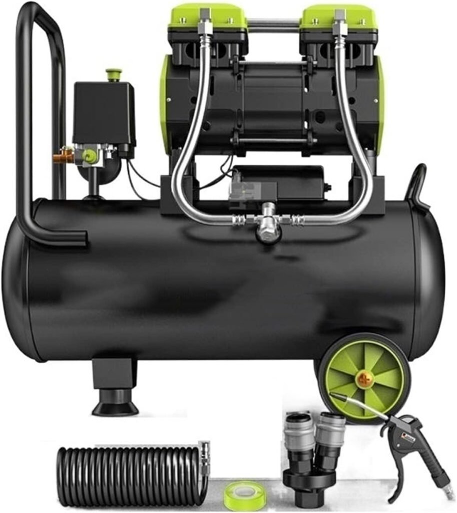 220V Silent Oil-free Air Compressor, 12/30/50L Portable Air Compressor Spray Painting High-pressure Air Pump Car Air Compressor MINGPING (Color : 30L)