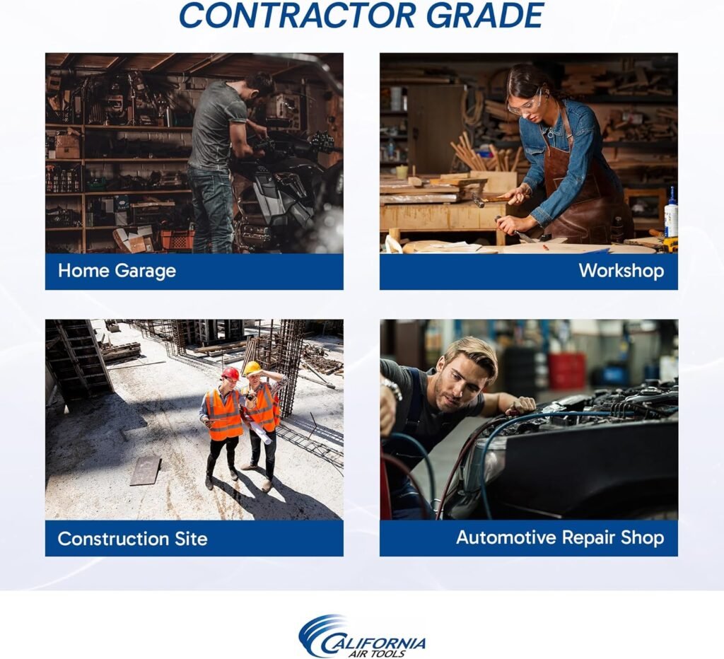 California Air Tools 20020 2.0 HP Ultra Quiet and Oil-Free Air Compressor with Wheels, 20 Gallon Tank Capacity, 70 dB Noise Level, Electric, Portable