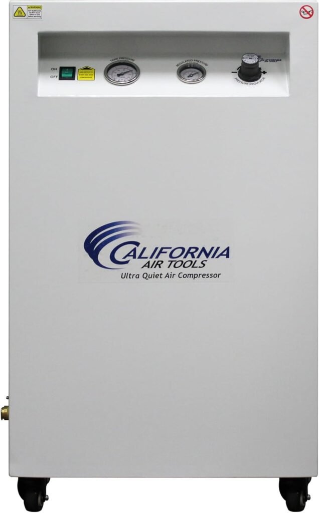 California Air Tools 20040SPCAD 4.0 HP Ultra Quiet and Oil-Free Air Compressor, 20 Gallon Tank, 65 dB Noise Level, in Sound Proof Cabinet with Auto Drain Valve, 220V / 60Hz