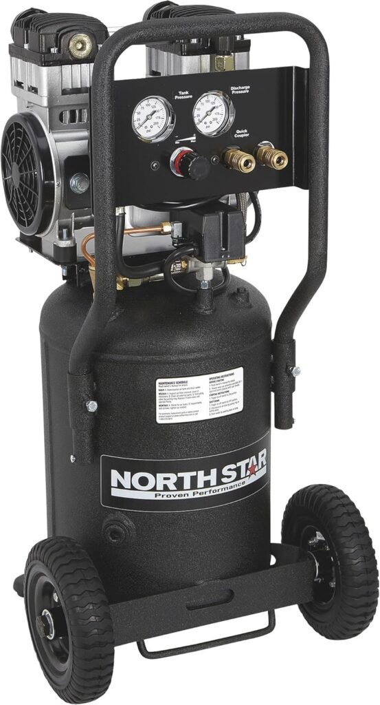NorthStar Electric Air Compressor - 1.5 HP, 8-Gallon Vertical Tank, Portable, Quiet Operation