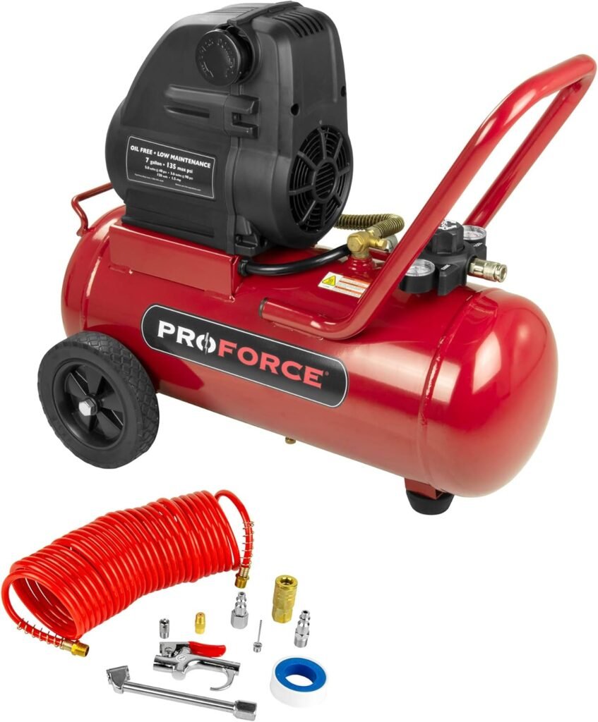 Pro-Force VPF1580719 7-Gallon Oil Free Air Compressor with Kit