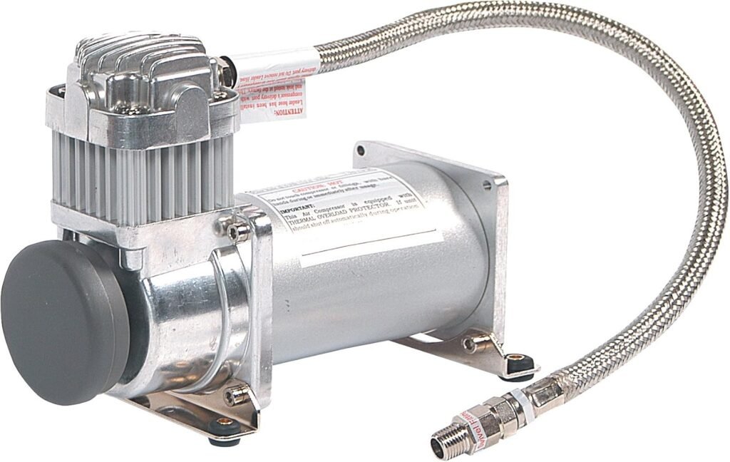 VIAIR 350C - Small Industrial Air Compressor for ‎Drilling, Air Brushing, Spraying, Nailing | 12V Continuous Duty Cycle Compressor, 150 PSI (Silver)