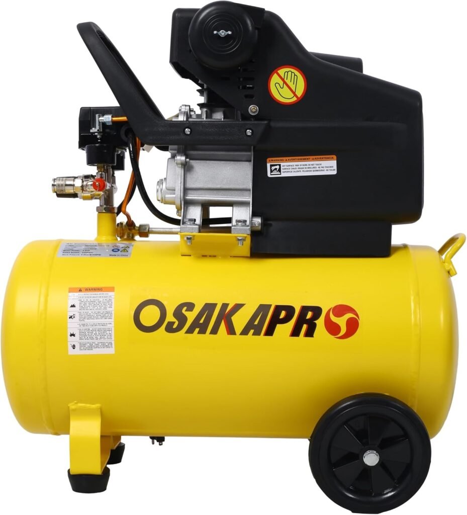 13 Gallons Air Compressor, 2.5HP Oil-Free Portable Air Compressor Tank, Lightweight with Wheels, 70 dB Ultra Quiet, with Automatic Drain Valve, Light Gray