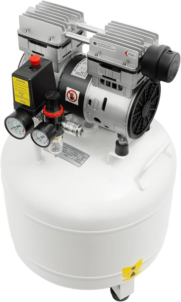 40L Dental Medical Air Compressor, Silent Oil Free Lubricated Air Pump, for Medical Equipment, Dental Device, Experiments, Dentistry 110V 750W