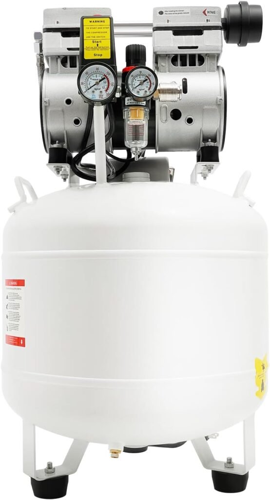 40L/10.57 Gallon Portable Dental Air Compressor, Oil-Free Silent Air Compressor 115PSI 750W Medical Air Compressor for Medical Equipment, Laboratory, Dental