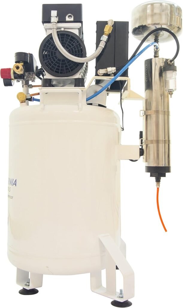 California Air Tools 10010LFDCAD Ultra Quiet  Oil-Free 1 hp Industrial Tank Air Compressor with Drying System  Auto Drain Valve, 10 gallon