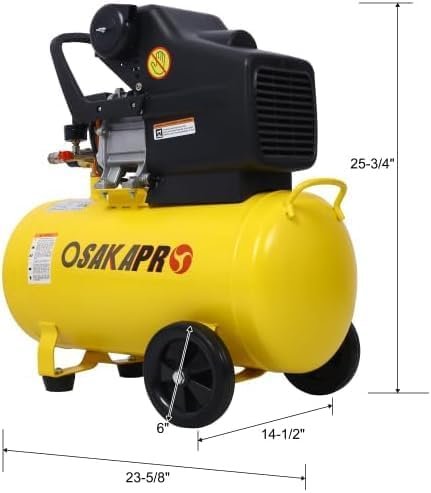 Oil-Lubricated Air Compressor Tank Ultra Quiet Horizontal Tank Adjustable Pressure with Built-in Wheel (4.5HP Portable 13 Gallons)
