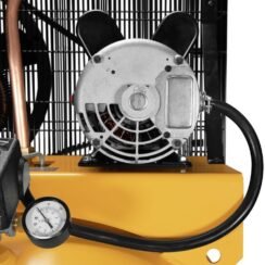 DEWALT 80 Gallon Vertical Air Compressor with 2 Stage Oil Lubricated Pump, Heavy Duty 240V Induction Motor, 175 Max PSI, 14.6 SCFM @ 100 PSI, Durable and efficient, Ideal for Industrial Use.