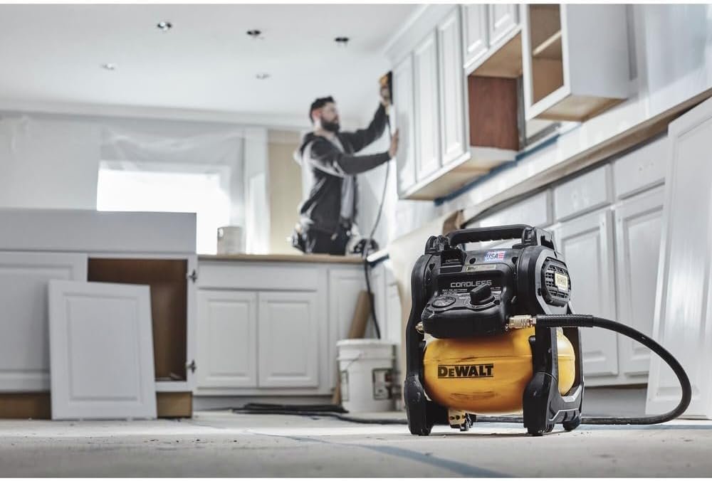 DEWALT 20V MAX* Portable Cordless Air Compressor Kit, 2.5 Gallons, PSI, Brushless with Battery Charger (DCC2520T1) DEWALT 20V MAX* Portable Cordless Air Compressor Kit, 2.5 Gallons, PSI, Brushless with Battery Charger (DCC2520T1)