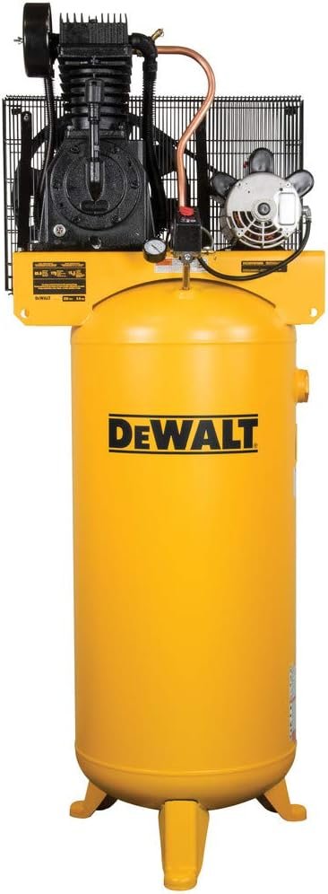 DEWALT Gallon Stationary Vertical Air Compressor, HP, OIL Lube, Volt, dB - Ideal Electric Air Compressor for home, tradesmen and industrial users. DEWALT Gallon Stationary Vertical Air Compressor, HP, OIL Lube, Volt, dB - Ideal Electric Air Compressor for home, tradesmen and industrial users.
