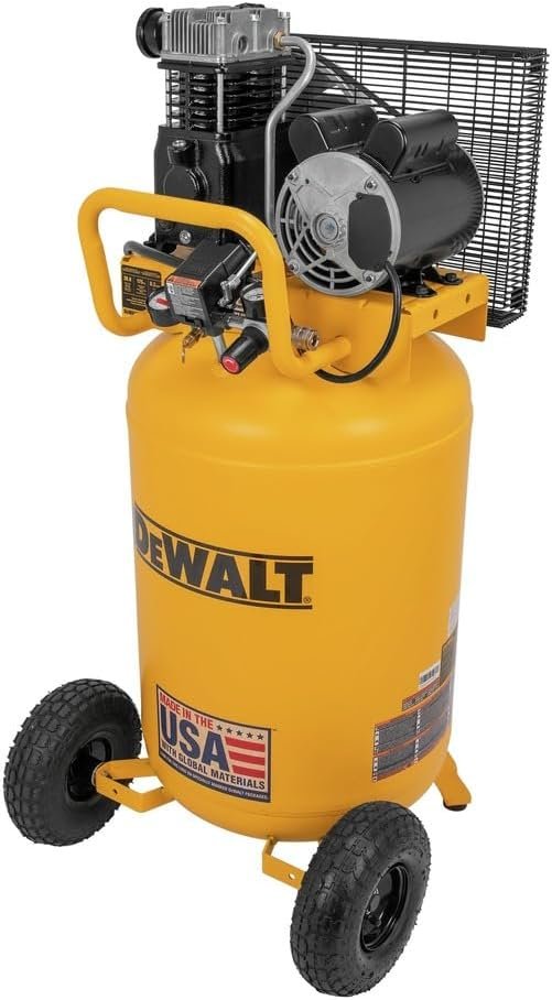 Dewalt Gallon Vertical Air Compressor, HP, Single Stage, Oil Lube Belt Drive, Max PSI, Portable Air Compressor for Home Improvement, 6.2 SCFM at PSI, Efficient Performance Dewalt Gallon Vertical Air Compressor, HP, Single Stage, Oil Lube Belt Drive, Max PSI, Portable Air Compressor for Home Improvement, 6.2 SCFM at PSI, Efficient Performance