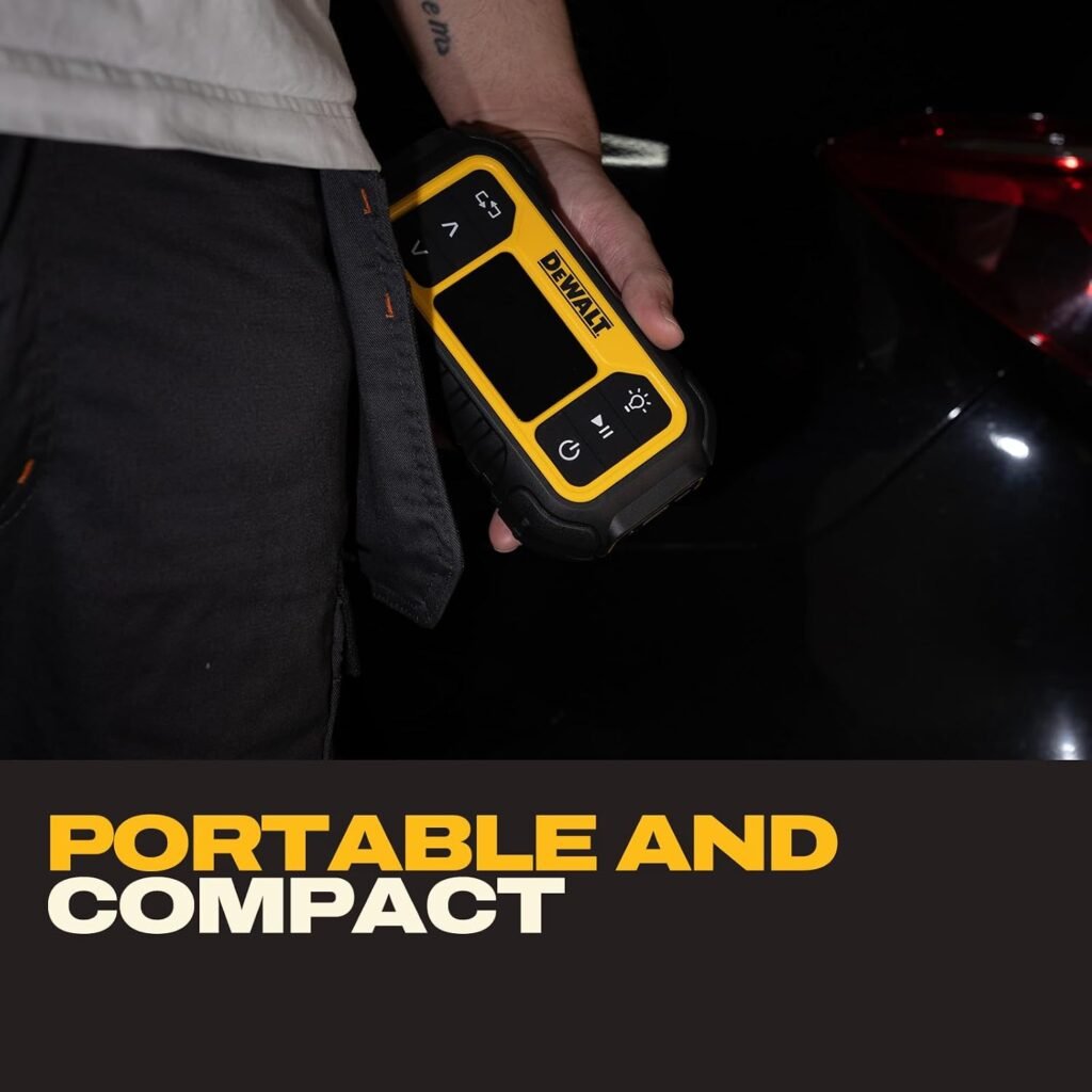 DEWALT Tire Inflator Portable Air Compressor,150 PSI Mini Electric Bike Pump with Gauge, Portable Air Pump for Car, Motorcycle, Bike,Ball - 12V DC Battery, LED Light Auto Shut-Off DEWALT Tire Inflator Portable Air Compressor,150 PSI Mini Electric Bike Pump with Gauge, Portable Air Pump for Car, Motorcycle, Bike,Ball - 12V DC Battery, LED Light Auto Shut-Off