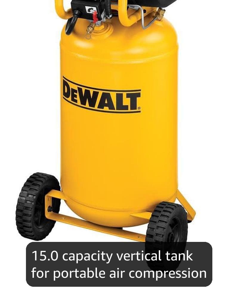 DEWALT Vertical Portable Compressor, 1.9 Hp Psi Oil Free High Pressure Low Noise (D55168) DEWALT Vertical Portable Compressor, 1.9 Hp Psi Oil Free High Pressure Low Noise (D55168)