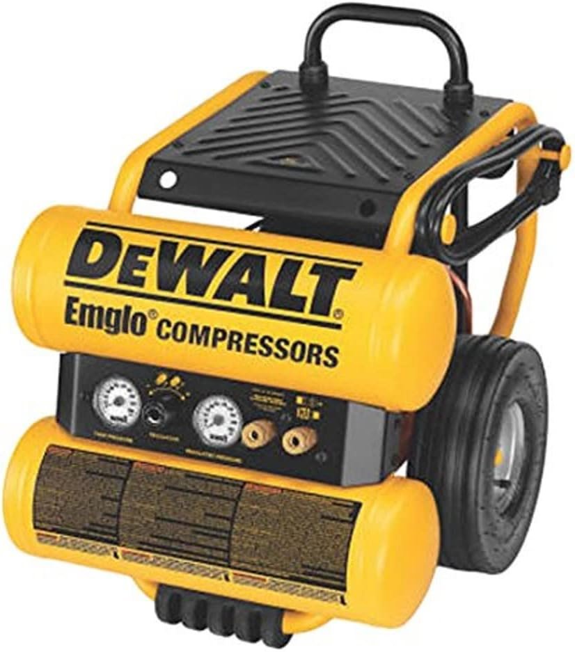 DEWALT D55154 1.1 HP Continuous Gal Electric Wheeled Dolly-Style Air Compressor with Panel DEWALT D55154 1.1 HP Continuous Gal Electric Wheeled Dolly-Style Air Compressor with Panel