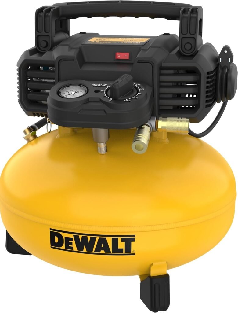 DEWALT Pancake Air Compressor with Max PSI and 2.6 CFM @ PSI and Gauge Brad Nailer Combo Kit DEWALT Pancake Air Compressor with Max PSI and 2.6 CFM @ PSI and Gauge Brad Nailer Combo Kit