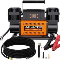 ALL-TOP 12V Air Compressor w/LCD Control Panel to Preset Target Pressure