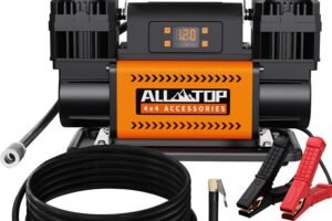 ALL-TOP 12V Air Compressor w/LCD Control Panel to Preset Target Pressure