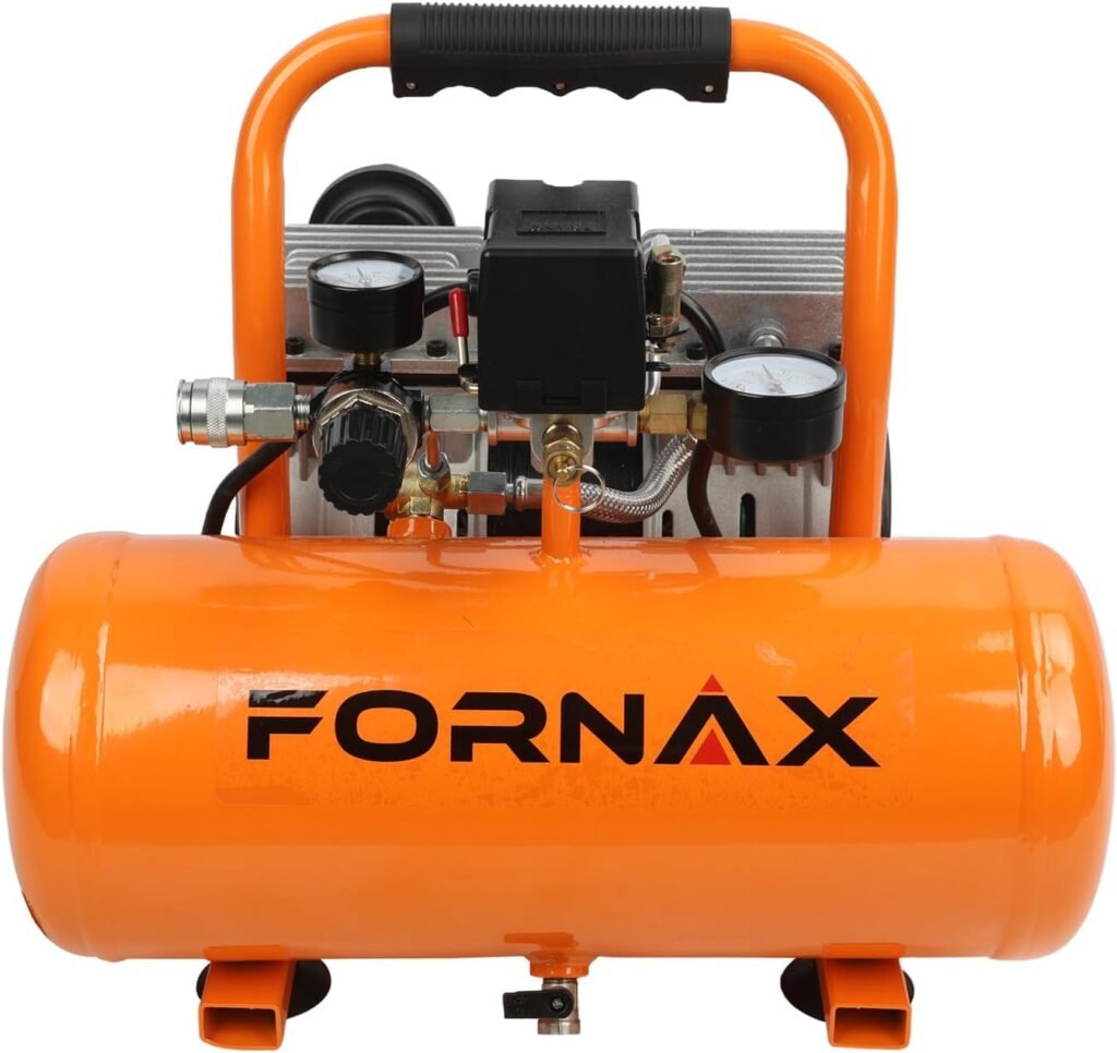 FORNAX Air Compressor, Gallon Oil-Free Portable Compressor, 120V 1HP, 2.2 CFM @ PSI, Max PSI, 65dB Ultra Quiet Portable Compressor for Tire Inflation, Auto Repair, Spray Painting