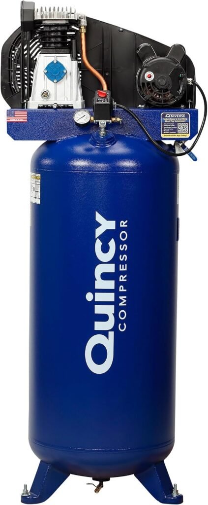 Quincy Single-Stage Air Compressor - 3.5 HP, Volt, 60-Gallon Vertical Tank, Model Number Q13160VQ