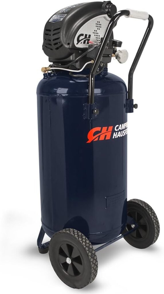 Campbell Hausfeld Gallon Vertical Air Compressor, Oil Free, Max PSI, CFM at PSI, Portable, Blue Campbell Hausfeld Gallon Vertical Air Compressor, Oil Free, Max PSI, CFM at PSI, Portable, Blue