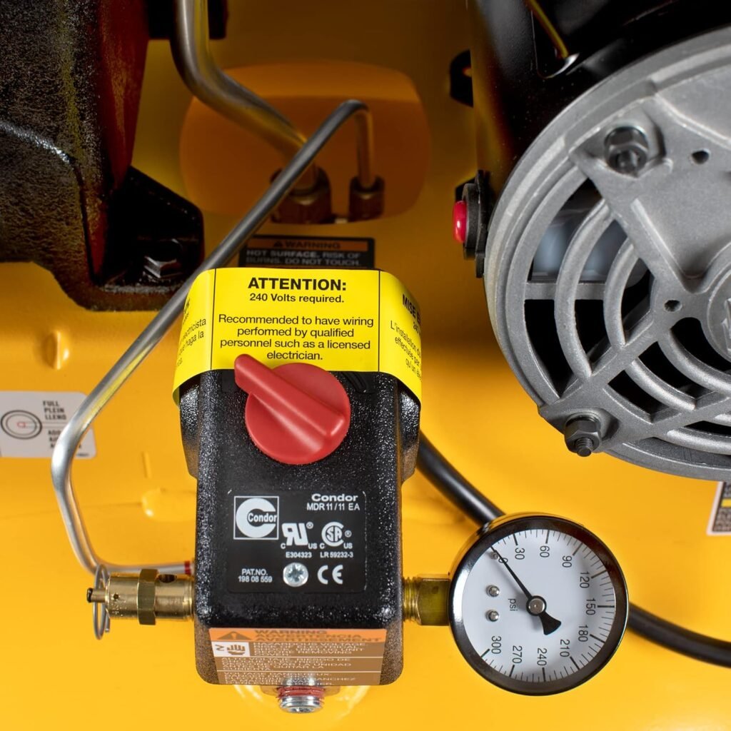DEWALT Gallon Vertical Air Compressor, 3.7 HP, Max PSI, Heavy Duty Stationary Air Compressor – Ideal for various uses, Reliable Air Compressors for Workshop and Garage Applications. DEWALT Gallon Vertical Air Compressor, 3.7 HP, Max PSI, Heavy Duty Stationary Air Compressor – Ideal for various uses, Reliable Air Compressors for Workshop and Garage Applications.
